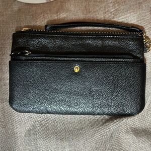 Lodis Olivia Black Italian Leather Wristlet Wallet Combo. NWOT
